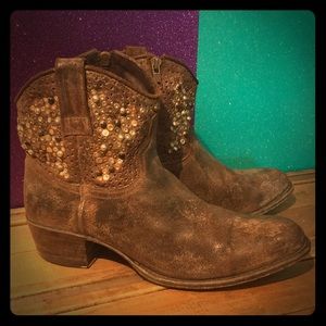Frye Deborah Studded Ankle Boots Authentic